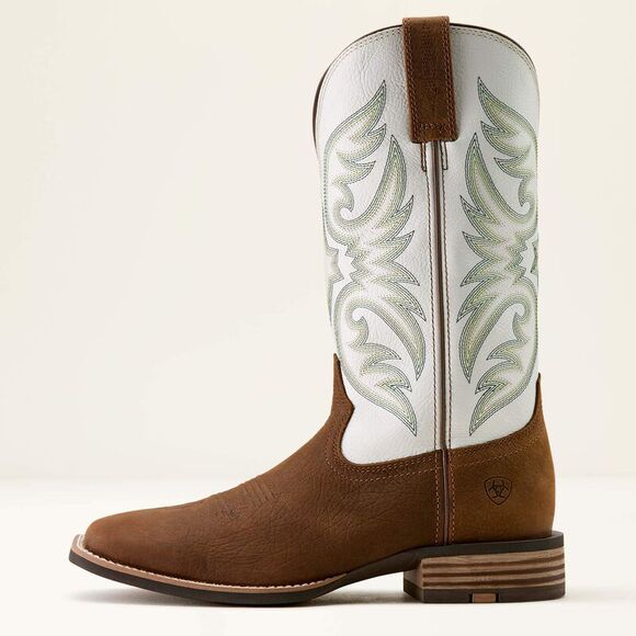 Ariat Men\'s Ricochet Wide Square Toe Cowboy Boot Brown White Size 8.5D NWT main image 6